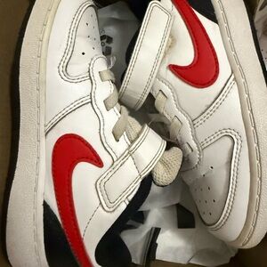 Nike Kids White and Red Sneakers